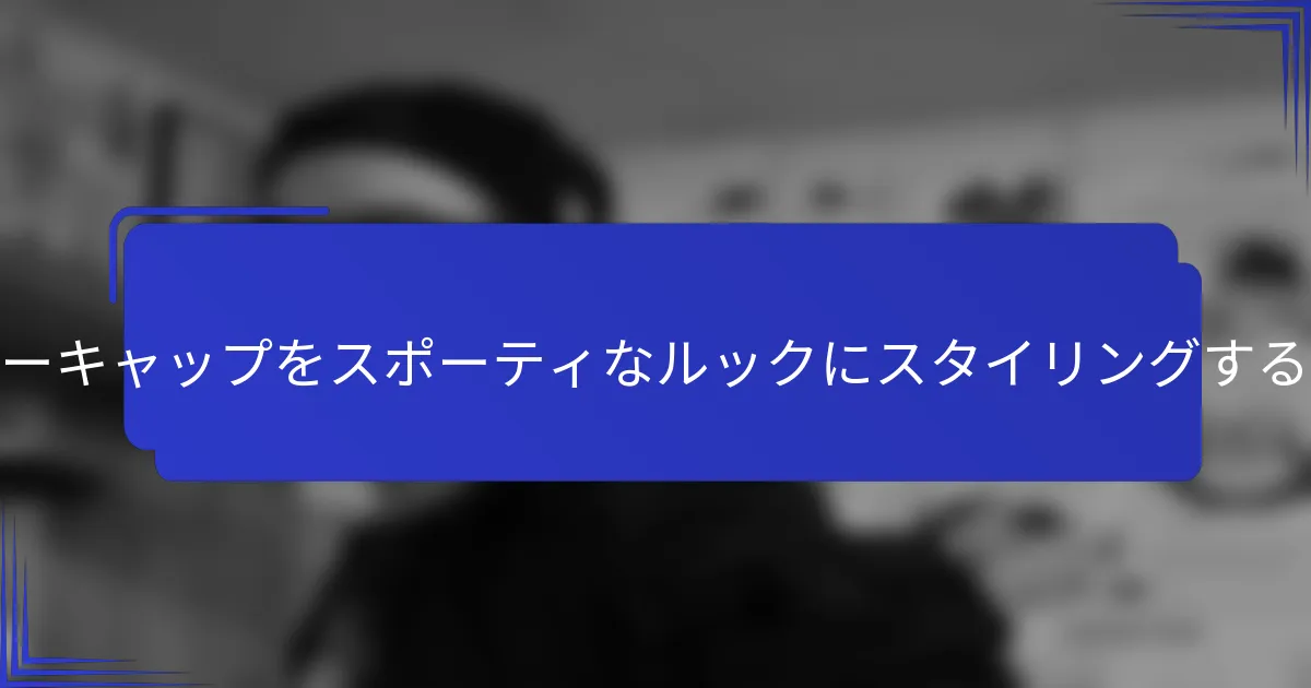 バイザーキャップをスポーティなルックにスタイリングするには？