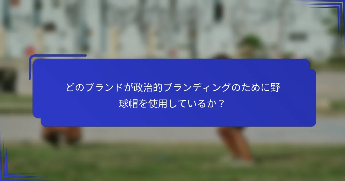 どのブランドが政治的ブランディングのために野球帽を使用しているか？