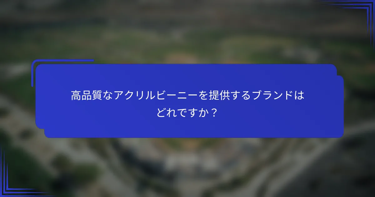 高品質なアクリルビーニーを提供するブランドはどれですか？