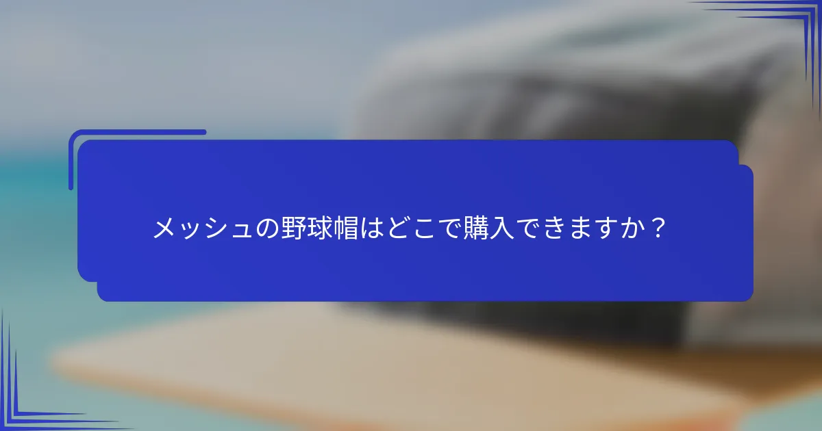 メッシュの野球帽はどこで購入できますか？