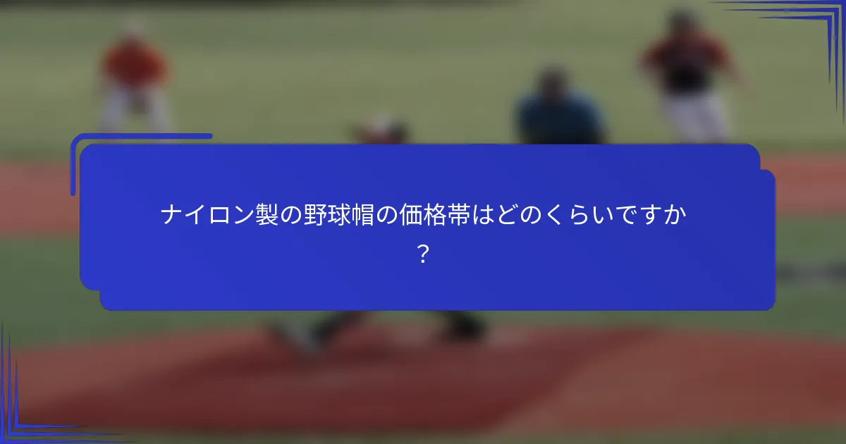 ナイロン製の野球帽の価格帯はどのくらいですか？