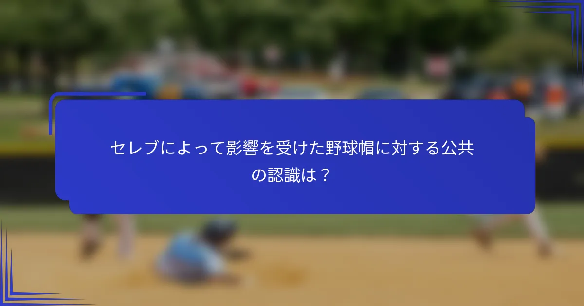 セレブによって影響を受けた野球帽に対する公共の認識は？