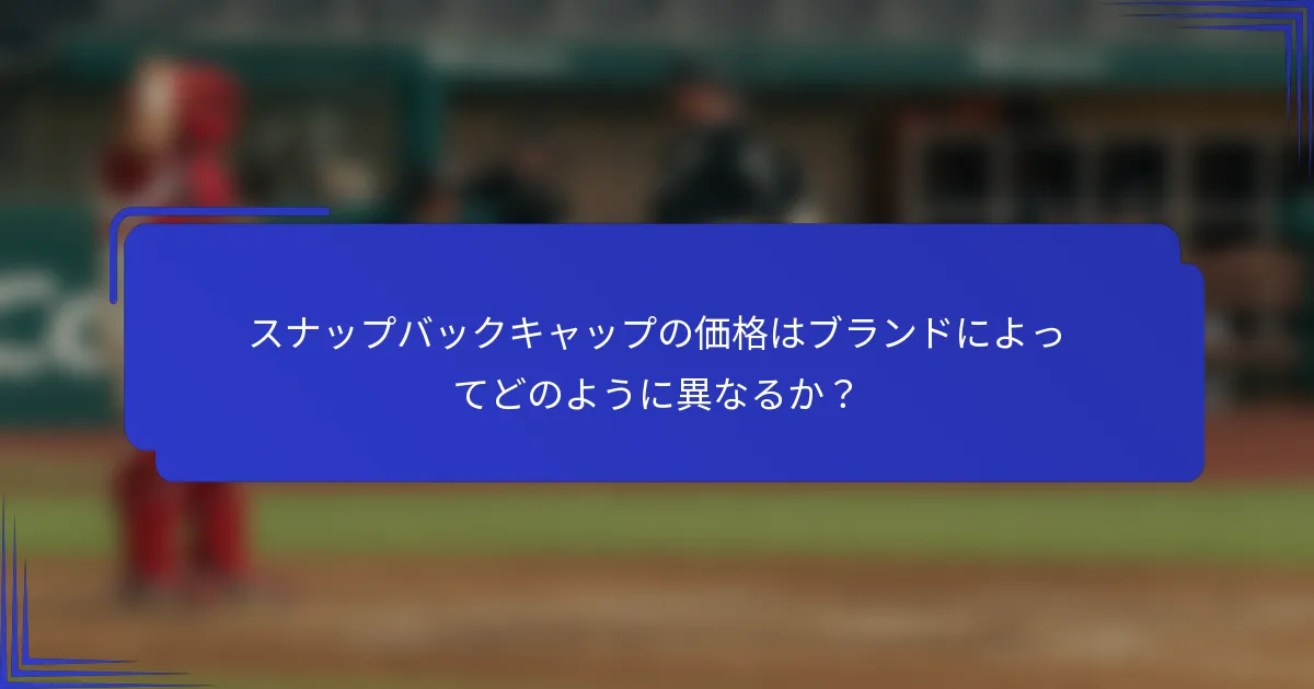スナップバックキャップの価格はブランドによってどのように異なるか？