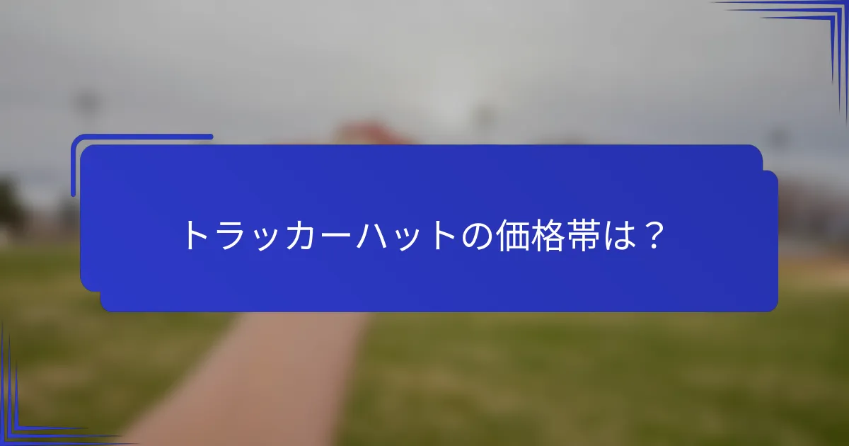 トラッカーハットの価格帯は？