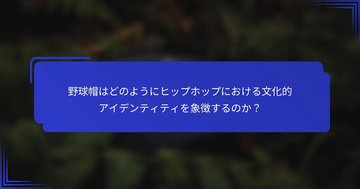 野球帽はどのようにヒップホップにおける文化的アイデンティティを象徴するのか?