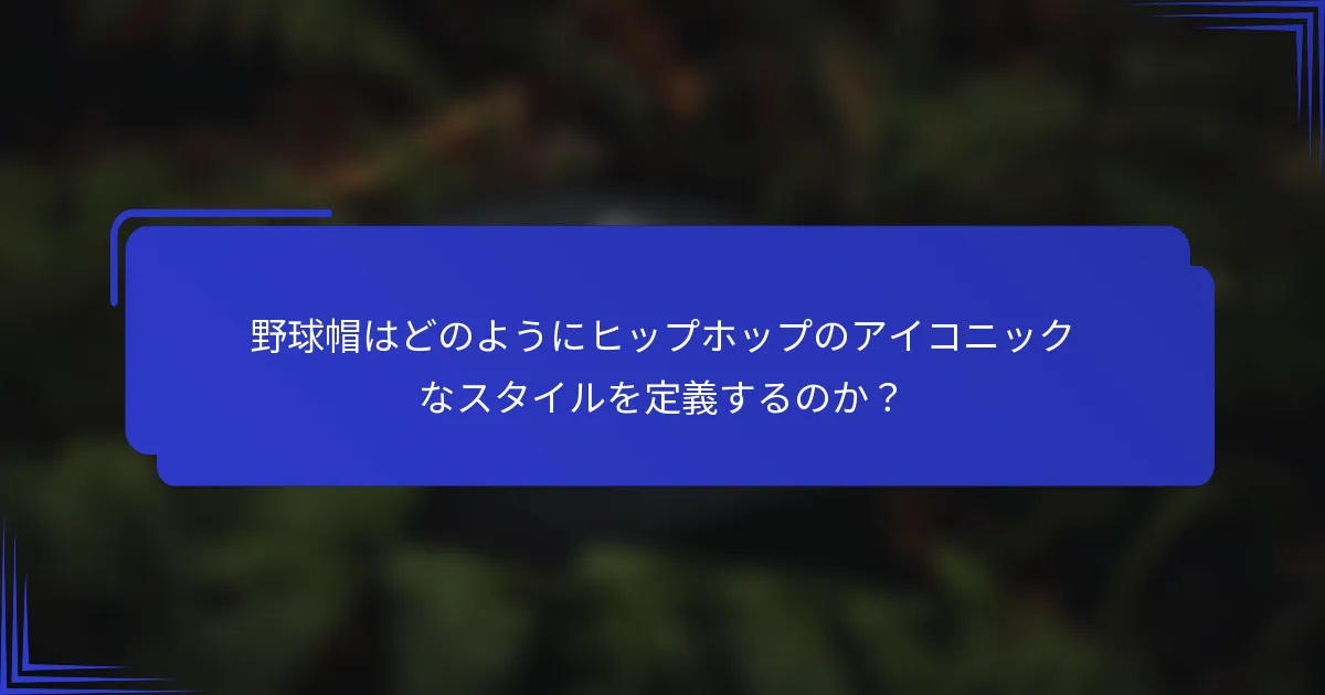 野球帽はどのようにヒップホップのアイコニックなスタイルを定義するのか?