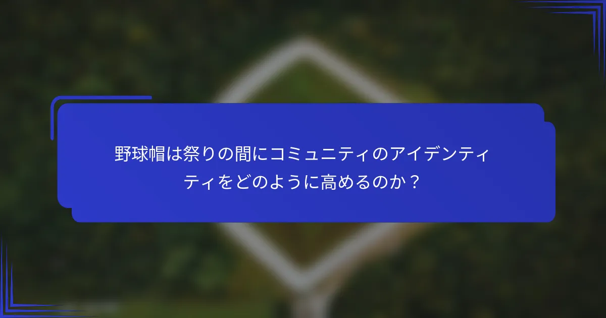 野球帽は祭りの間にコミュニティのアイデンティティをどのように高めるのか？